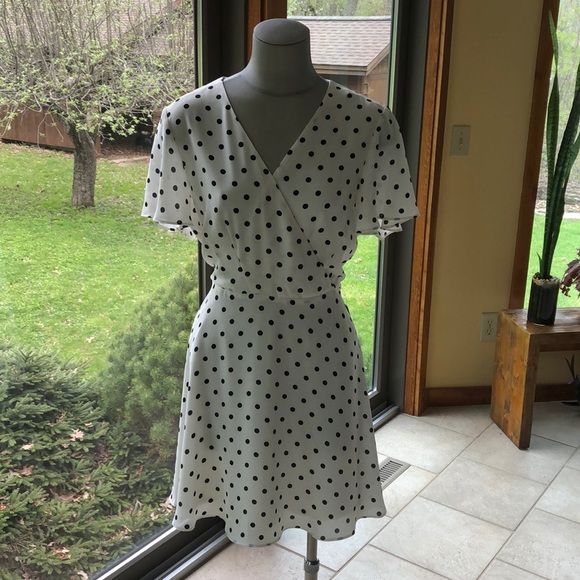 Express-Flutter Sleeve Fit & Flare Dress-NWT - Picture 3 of 7